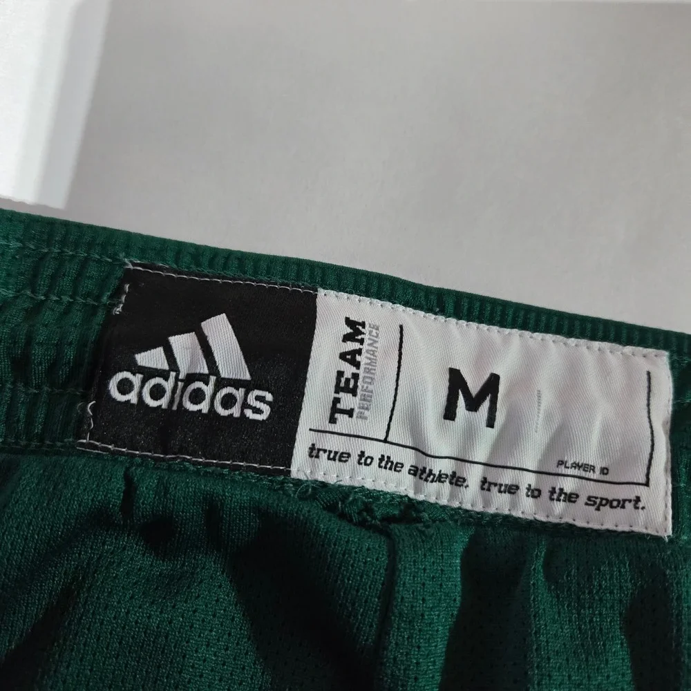 Adidas Athletic Shorts Size Medium Green Performance Mesh Soccer Training #1620